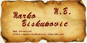 Marko Biskupović vizit kartica